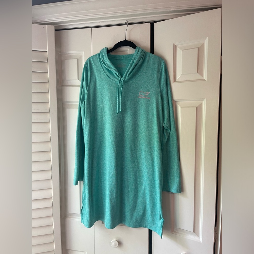 Long-Sleeve Heather Whale Performance Hoodie Cover-Up